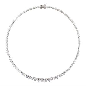 Dorsey Campbell GRADUATED, LAB-GROWN WHITE SAPPHIRE SILVER RIVIERE NECKLACE